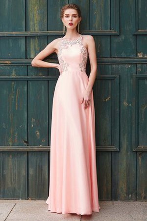 Prinzessin Schaufel-Ausschnitt Satin Normale Taille Bodenlanges Ballkleid - Bild 1
