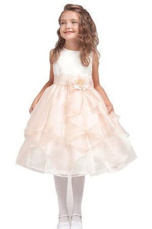 Robe de cortège enfant de lotus a-ligne avec nœud à boucles avec sans manches - Photo 1