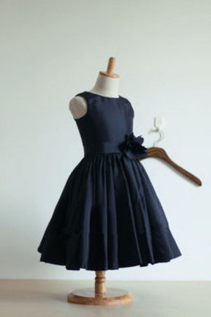 Robe de cortège enfant naturel avec zip avec fleurs a-ligne longueur au ras du sol - Photo 3