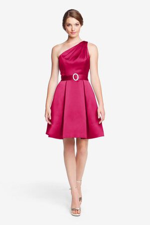 Plissiertes Ein Schulter mini Brautjungfernkleid - Bild 1