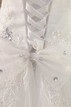 Duchesse-Linie Spitze Perlenbesetztes zeitloses Ärmellos romantisches Brautkleid - Bild 5