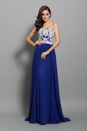 Prinzessin A Linie Chiffon Ballkleid mit Reißverschluss ohne Ärmeln - Bild 1