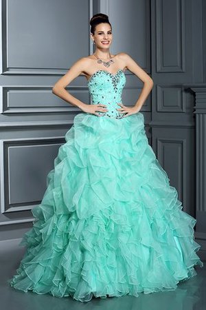Herz-Ausschnitt Ärmelloses Empire Taille Sittsames Bodenlanges Quinceanera Kleid - Bild 5