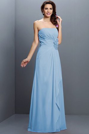 Robe demoiselle d'honneur longue de bustier avec zip avec fleurs en chiffon - Photo 2