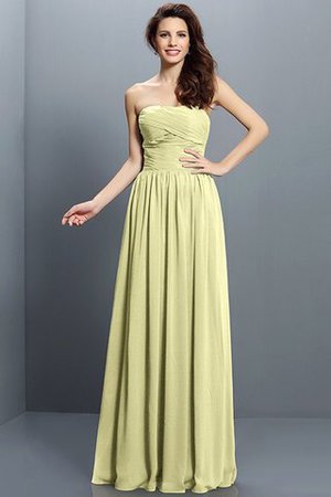 Prinzessin A Linie Plissiertes Bodenlanges Brautjungfernkleid aus Chiffon - Bild 8