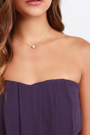 Abito da Damigella in Chiffon Elegante Lungo A-Line senza spalline - Foto 3