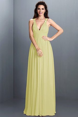 Robe demoiselle d'honneur plissage sexy de princesse avec zip en chiffon - Photo 8