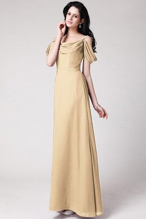 Ärmelloses Normale Taille Chiffon Bodenlanges Anständiges Brautjungfernkleid - Bild 8