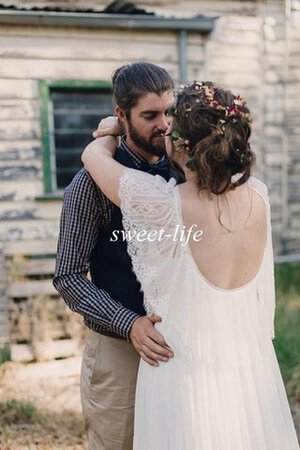 Robe de mariée impressioé décontracté de traîne moyenne col u profond a plage - Photo 7