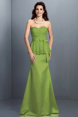 Ärmelloses Satin Bodenlanges Anständiges Brautjungfernkleid mit Bordüre - Bild 14