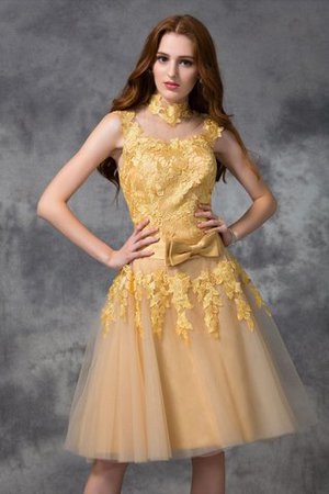 Robe de cocktail bref appliques de princesse avec sans manches de col haut - Photo 4