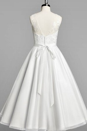 Robe de mariée plissé vintage en satin ceinture en étoffe avec perle - Photo 2