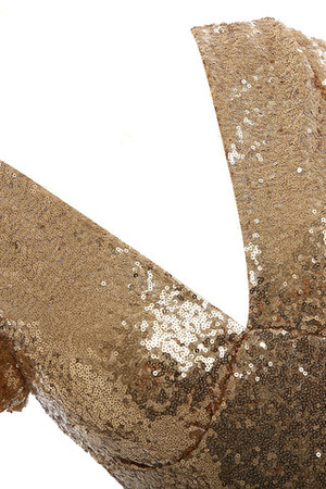 Robe de soirée exclusif romantique de traîne moyenne en tissu pailleté balancement - Photo 3