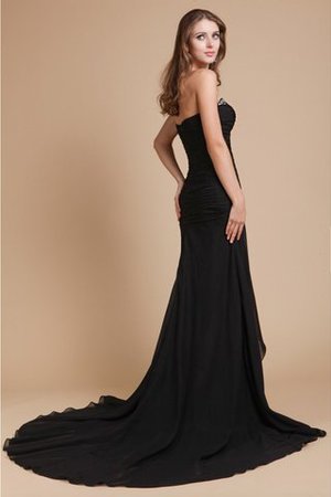 Ärmelloses Chiffon Natürliche Taile Anständiges Abendkleid mit Herz-Ausschnitt - Bild 2