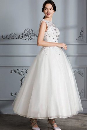 Duchesse-Linie Schaufel-Ausschnitt Seeküste Tüll Wadenlanges Brautkleid - Bild 5
