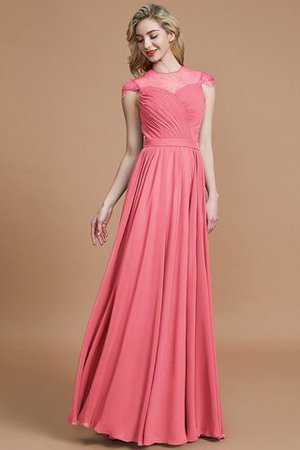 Vestido de Dama de Honor de Corte princesa de Corte-A en Gasa de Escote redondo - Foto 33