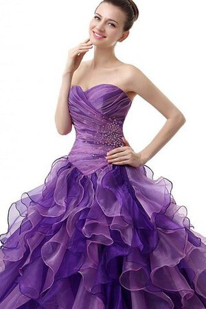 Organza Perlenbesetztes Herz-Ausschnitt Duchesse-Linie bodenlanges Jugendweihekleid - Bild 5