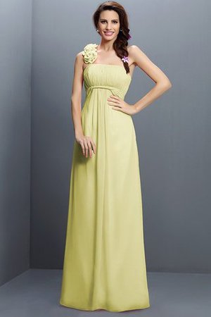 Robe demoiselle d'honneur longue en chiffon de bustier avec zip avec fleurs - Photo 8