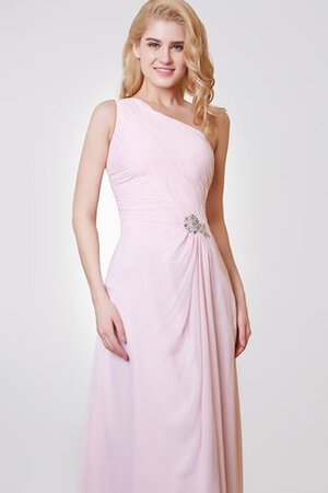 Abito da Sera con Increspato A Terra Lungo A-Line Senza Maniche in Chiffon - Foto 5