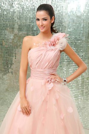 Robe de quinceanera d'épaule asymétrique avec fleurs en tulle - Photo 3