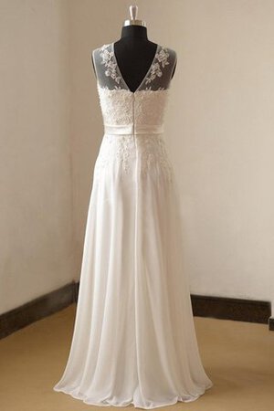 Juwel Ausschnitt plissiertes Vintage Chiffon extravagantes einfaches Brautkleid - Bild 3
