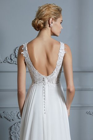 A-Line Spitze V-Ausschnitt Unverwechselbar Brautkleid mit Natürlicher Taille - Bild 8
