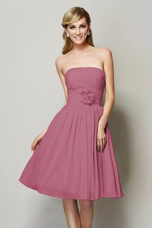 Robe demoiselle d'honneur courte avec chiffon de bustier avec zip a-ligne - Photo 27