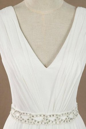 Abito da Sposa Spazzola Treno V-Scollo con Spacco Davanti A-Line Semplice in Chiffon - Foto 2