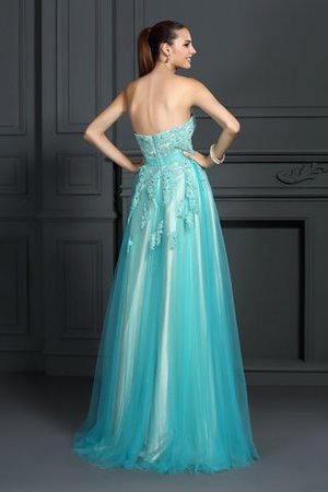 Abito da Sera con Applique Senza Maniche Cerniera A-Line in Raso Satin Elastico - Foto 2