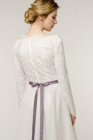 Robe de mariée classique facile modeste avec manche longue ceinture - Photo 2