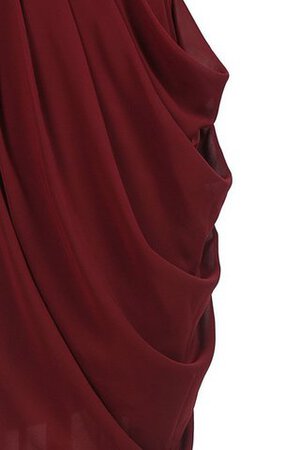 Abito da Damigella Naturale in Chiffon con Increspato A-Line Senza Maniche mini - Foto 4