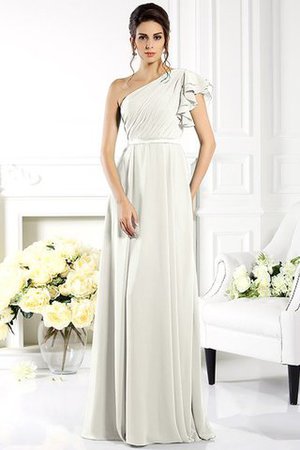 A Linie Prinzessin Ärmelloses Bodenlanges Brautjungfernkleid mit Rüschen - Bild 16