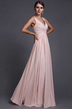Normale Taille A Linie V-Ausschnitt Prinzessin Bodenlanges Brautjungfernkleid - Bild 20