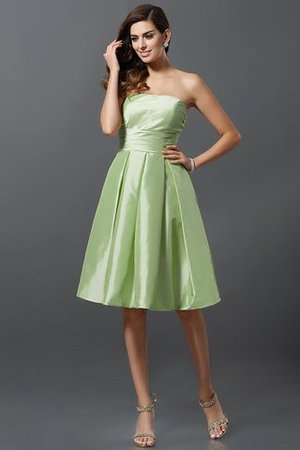 Robe demoiselle d'honneur courte naturel manche nulle a-ligne au niveau de genou - Photo 26