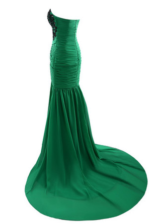 Keine Taille A-Line Chiffon Elegantes bodenlanges Abendkleid mit Reißverschluss - Bild 8