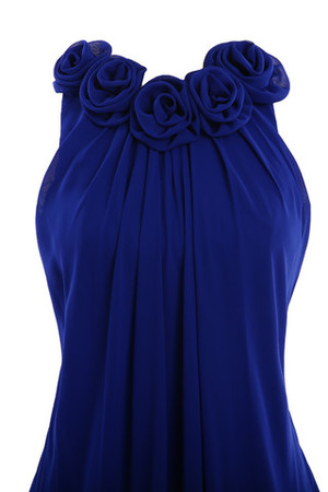 Robe demoiselle d'honneur femme branché romantique balancement manche nulle en chiffon - Photo 2