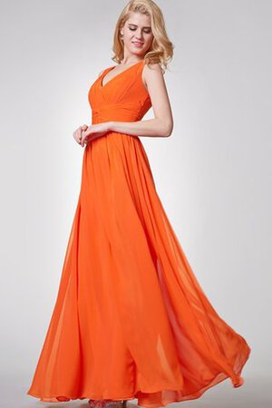 Plissiertes A-Line langes prächtiges Brautjungfernkleid aus Chiffon mit Rüschen - Bild 2