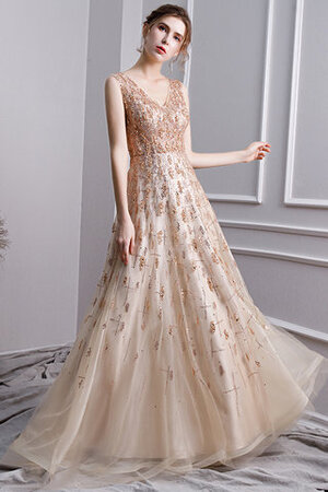 Unverwechselbar Normale Taille Bodenlanges Sexy Ballkleid mit Kristall - Bild 1