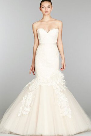 Vestido de Novia de Encaje Adorno de Hasta el suelo de Apliques de Espalda Descubierta - Foto 1