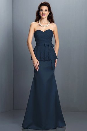Ärmelloses Satin Bodenlanges Anständiges Brautjungfernkleid mit Bordüre - Bild 10
