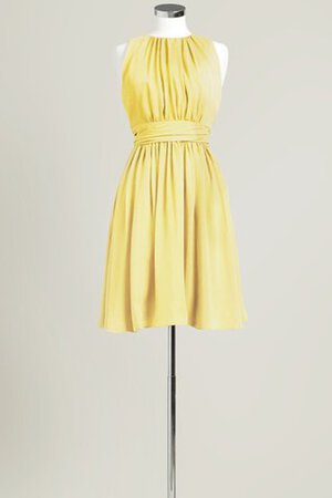 Robe demoiselle d'honneur bref col ras du cou a-ligne manche nulle - Photo 9