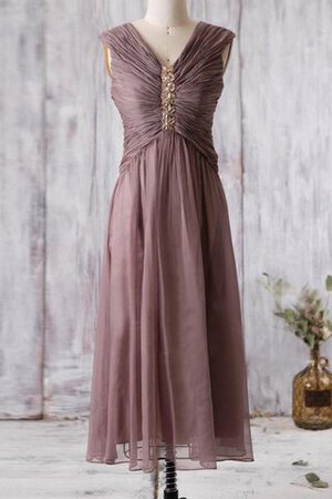 Moderno Vestido de Dama de Honor de Corte-A de Hasta el Tobillo de Abalorio - Foto 1