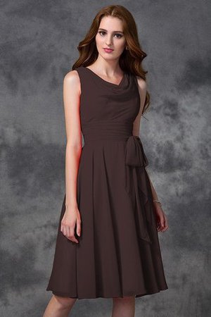 Abito da Damigella Naturale Principessa in Chiffon A-Line Cerniera - Foto 7