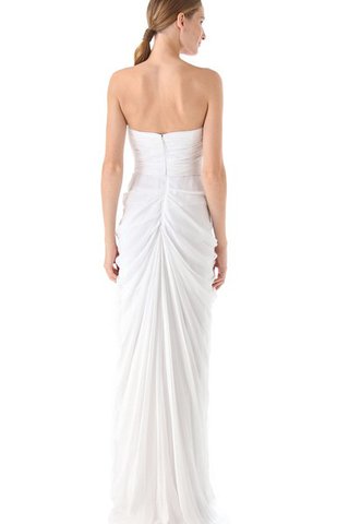 Abito da Sposa Schiena Nuda senza strap con Piega Lungo Formale E Informale con Criss-cross - Foto 2