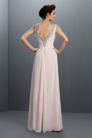 Robe de soirée naturel longue charmeuse longueru au niveau de sol de col en v - Photo 2