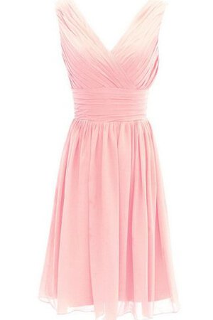 Plissiertes gerüschtes a linie Chiffon kurzes Brautjungfernkleid - Bild 3