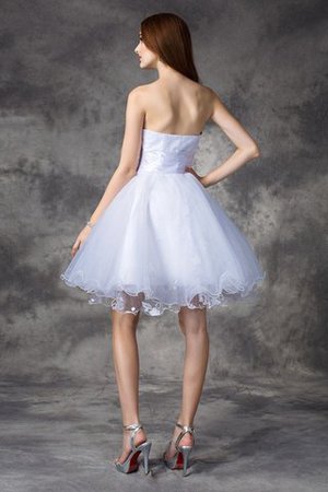 Herz-Ausschnitt Ärmelloses Mini Formelles Abiballkleid aus Organza - Bild 2