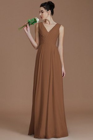 Robe demoiselle d'honneur naturel ligne a de princesse fermeutre eclair ruché - Photo 9