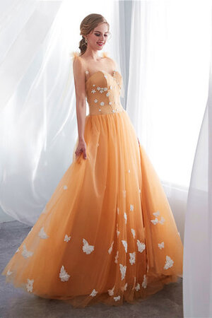 Anmutig Bodenlanges Extravagantes Sittsames Ballkleid mit Rücken Schnürung - Bild 3