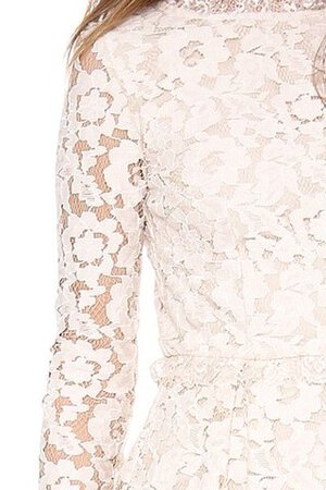 Robe de mariée modeste de col haut encolure ronde avec zip avec manche longue - Photo 4